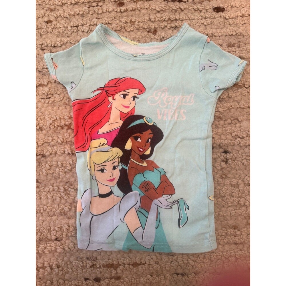 Disney Princess Pajama Top Girls Size 4T Royal Vibes Ariel Jasmine Cinderella